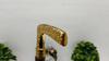 Walking Cane: Brass Flower Handle, Foldable Wooden Stick