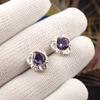 Iolite Gemstone Earrings 925 Sterling Silver Handmade Jewelry Studs Earrings1.7" EE-159-12