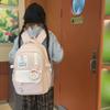 Color Block Student Schoolbag Women College Style Backpack