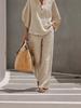 Bluse Leichte Baumwolle Set Knopfleiste Lässig Große Größen Oberteile Atmungsaktiv Ausgeh-Oberteile für Damen Kleidung für den Alltag Lounge Wear