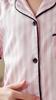 Girls Pink Striped Pajama Set, Short Sleeve Button-Down Sleepwear with Bow, Soft Loungewear for Kids 8-13 Years