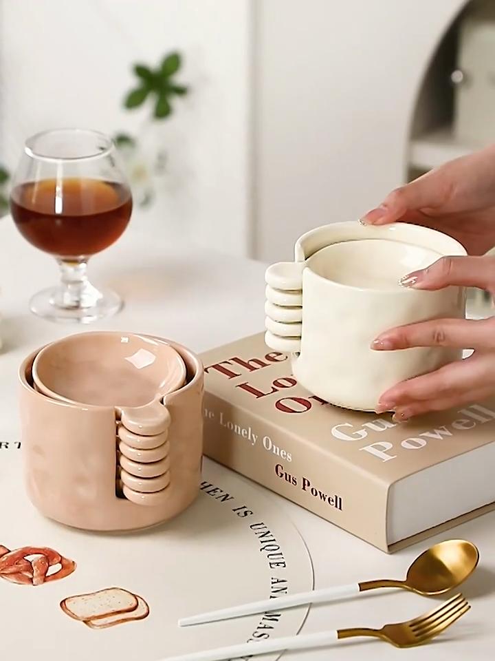 Piattini per salse in ceramica ad alta temperatura ispessita – Set di piattini rotondi per condimenti, salsa di soia, aceto e poggi bacchette