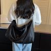 Große Kapazität PU-Tragetasche für Damen, lässige Schulterhandtasche mit Lederbesatz