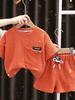 New boys' short sleeved set casual and fashionable children's shorts two-piece set