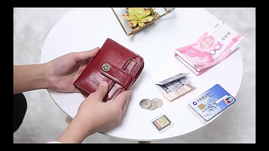 Women’s Short Wallet PU Leather Zipper Coin Purse Small Bifold Wallet Card Holder ID Window Multi Slot Compact Clutch Wallet for Ladies Girls