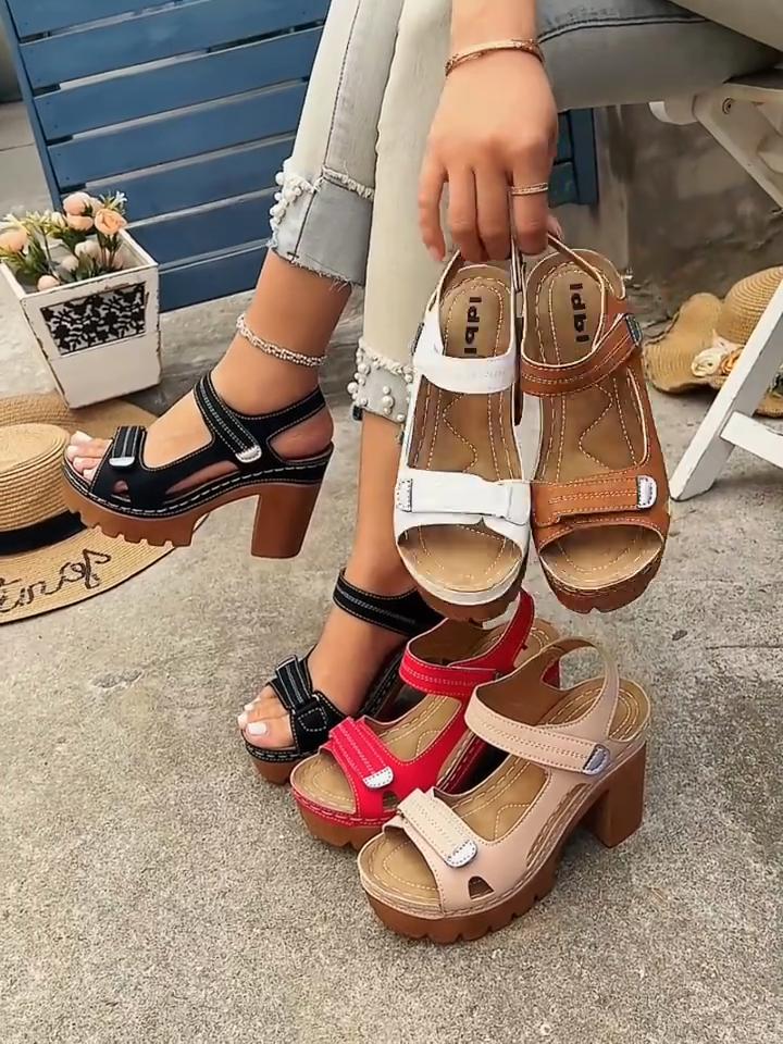 Sandali da Donna con Tacco Alto - Eleganti e Traspiranti, Design Open-Toe con Cinturino Regolabile, Calzature per Uscite Quotidiane, Incontri Sociali,