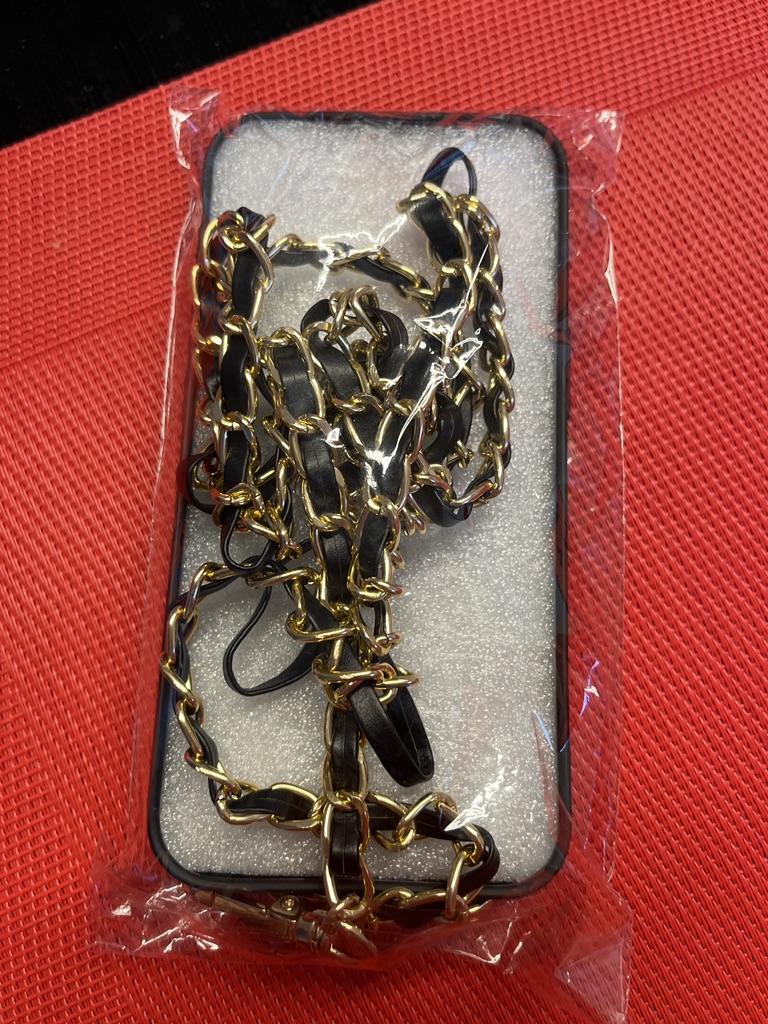 Jalouza Catena E Cordino Per IPhone 13 Pro Max - Cover Con Collana Oro/Nero