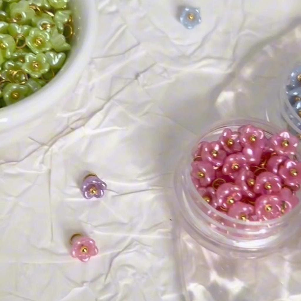 Resin Charms Imitation Pearl Preserving Mini Flower Pendant For Jewelry Making Accessories