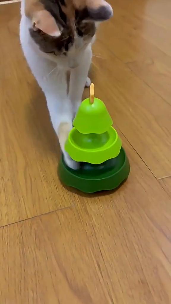 2/3 Layers Cat Toys Christmas Tree Shape Cat Chase Toys Interactive Kitten Toys With Balls Funny Cat Track Toy Cat Accessories