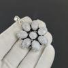 Natural Rainbow Moonstone Silver Flower Pendant In 925 Sterling Silver - Handmade Pear Design, Everyday Wear Jewelry Party Wear Gift
