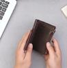 Cash Compartment Wallet Men Short Card Slim Tri-fold Large Capacity Holder Multi-card Slot with ID Window Zipper Coin Pocket Gift for Father Husband