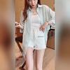 Uformelle solbeskyttelsesklær Dameskjorte Sommer Tynn Cardigan Dame Bluser Topper Solid Plus Size Dameoverdeler