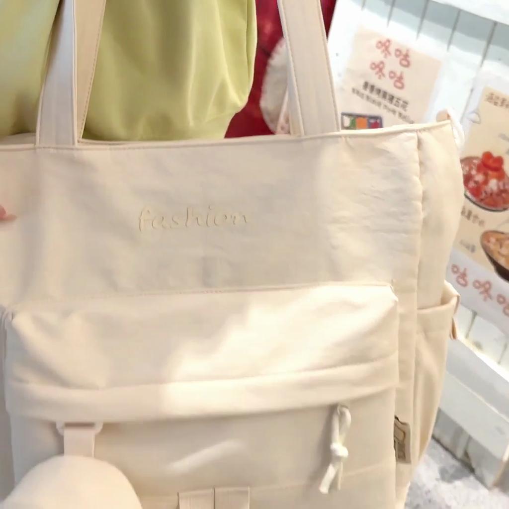 Large Capacity Commuter Shoulder Bag Women's Tote Bag Student Book Bag with Coin Purse