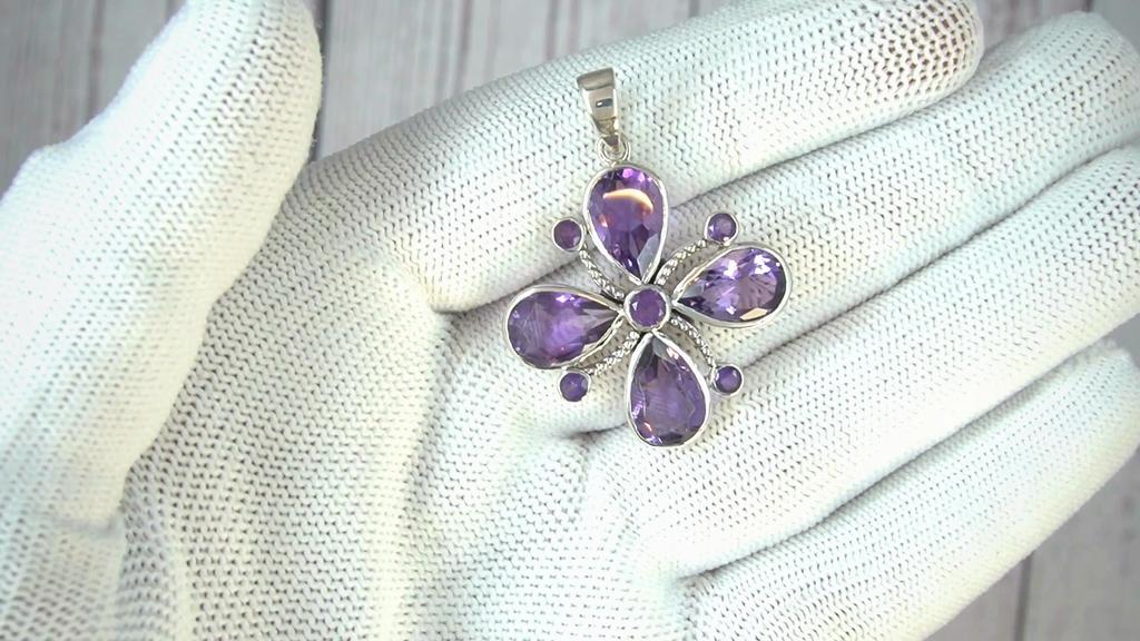 Natural Amethyst Pendant, 925 Silver Gemstone Pendant, Gift for Her, Dainty Pendant
