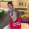 Canvas Shoulder Bag Large Capacity Letter Tote Bag Commuter Shopping Bag Women's Bag