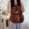 Cord-Schleifen-Rucksack Damen Leichter Zugband-Pendlerrucksack