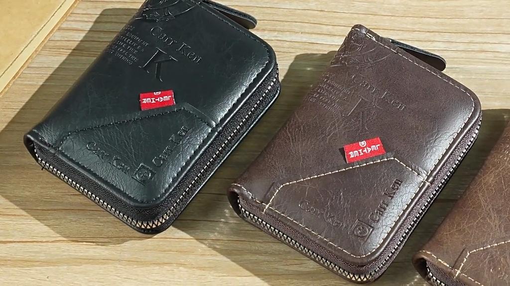 Vintage Organ Men Card Holder Wallet PU Leather Letter Card bag Purse Multiple Card Slots Portable Credit  Stylish Retro Design