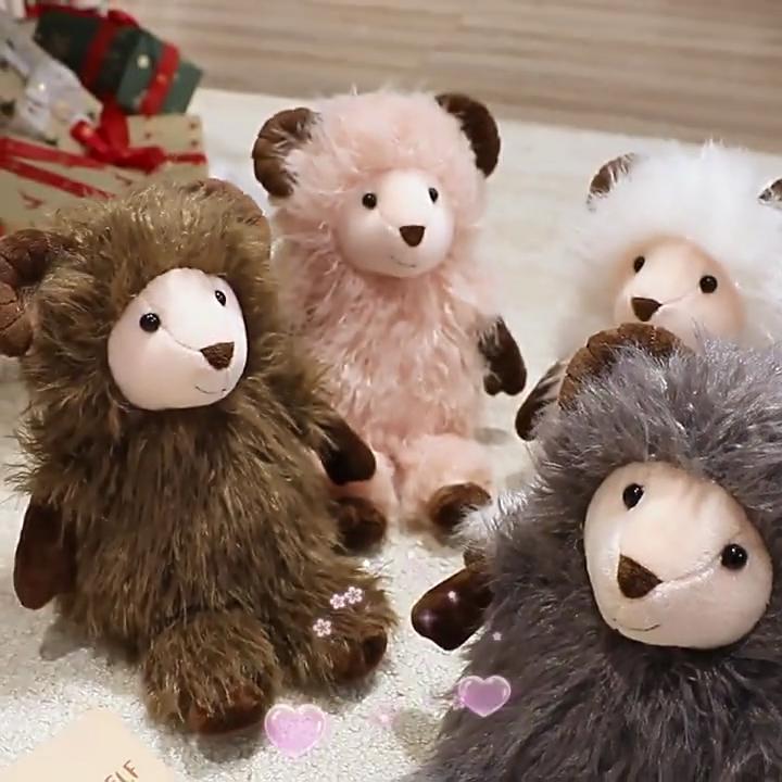 Peluche di Agnello Giocattolo Animale Morbido Bambola Imbottita Regalo Per Bambini E Bambine