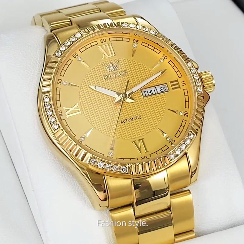 OLEVS New Top Men's Watch Inlaid Dual Calendar Mechanical Men's Watch High -end Watch