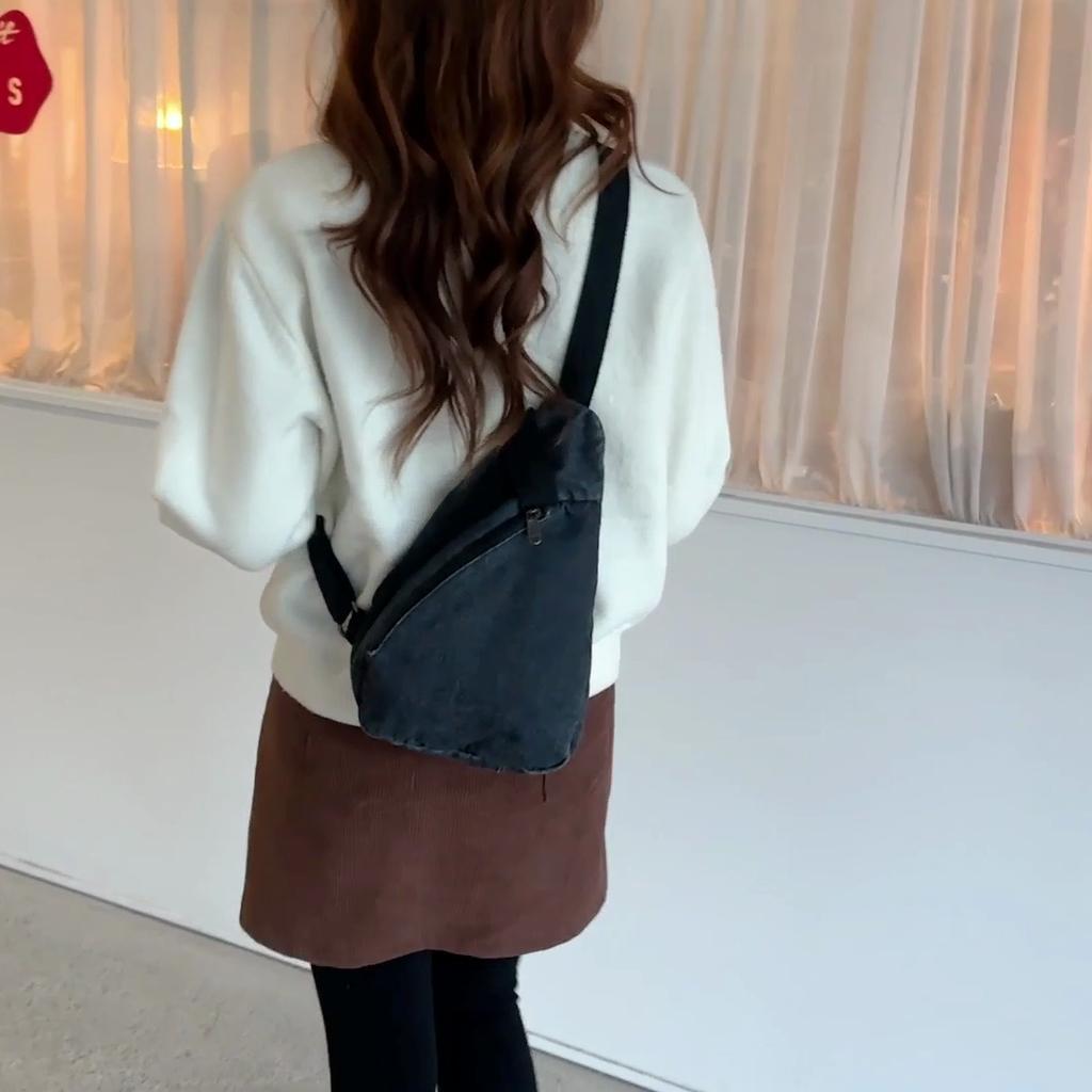 Brusttasche Damen Umhängetasche Leichte Jeans Umhängetasche