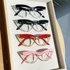 Fashion European Cat Eye Reading Glasses New Design Color Blocked Large Frame Presbyopia Glasses for Women Men Anti Blue Light