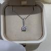 Vinregem 100% 925 Sterlingsølv VVS1 3EX D Farge 0.8CT 6MM Rund Slipt Ekte Moissanitt Diamant Edelsten Anheng Halskjede Fint Smykke GRA