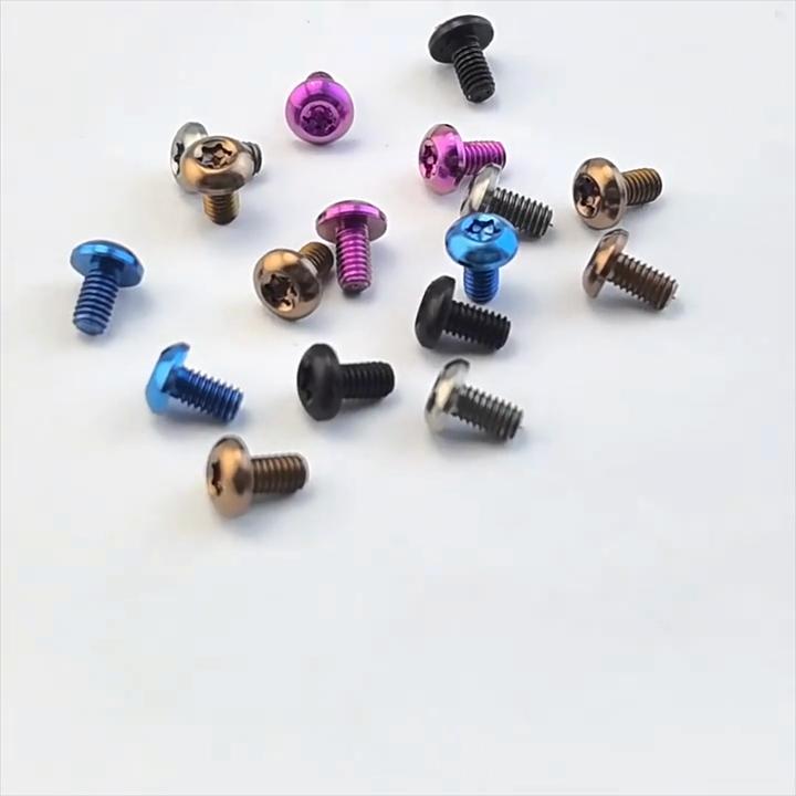 10PCS 6MM Titanium Alloy Material Making Knife Handle Screw T8 Button Head Screws M2.5 Knife Handle Spindle Screw Accessories