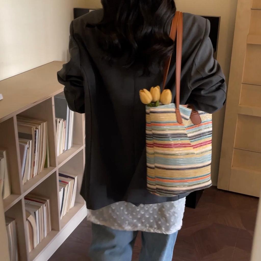 Straw Bag Women's Shoulder Bag Large Capacity Seaside Holiday Beach Bag