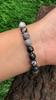 Black Web Jasper Gemstone Gemstone Handmade Beads Bracelet 7.5" Unisex Stretch Bracelet For Anniversary Gift RBB-3