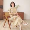 Summer Elegant Dresses for Women Plus Size Casual Short Sleeve Vintage Print Long Dress Woman Clothing