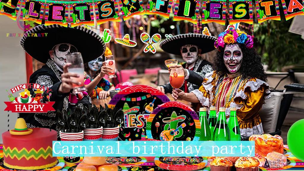 Mexican Themed Fiesta Party Supplies,161pcs Mexican Party Paper Tableware Set-Plates Cups Napkins Tablecloth Banner etc Fiesta Decorations Tableware