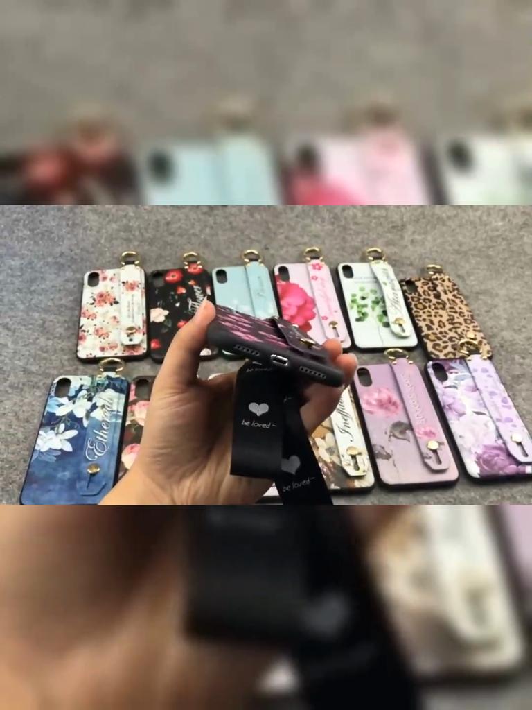 Soft Case Silicone Phone Case For Tecno Camon17P Dirt-resistant Flower Durable Wrist Strap Wristband Lanyard Ring