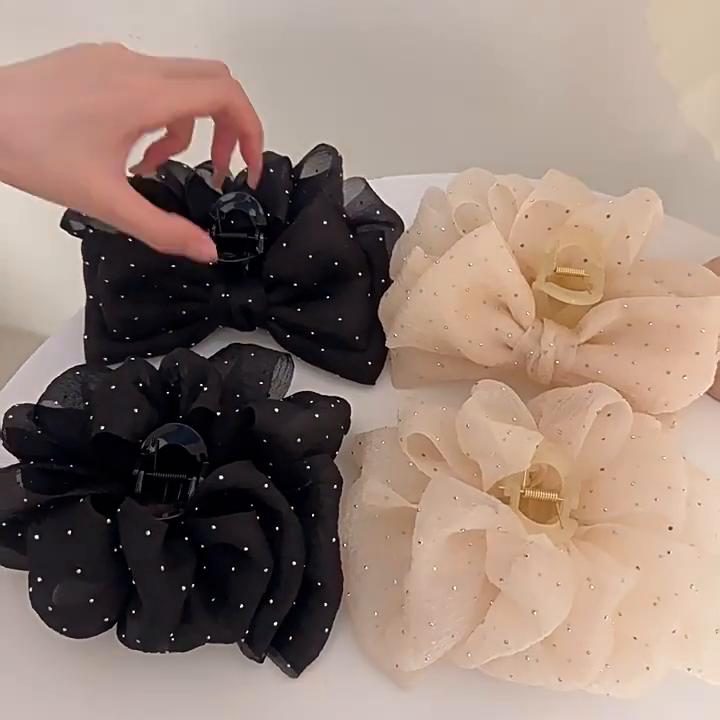 Large Bow Cloud Hairpin Temperament Elegant Women Hair Claw Clips Princess Headdress Fashion Grab Clip Female Hair Accessory