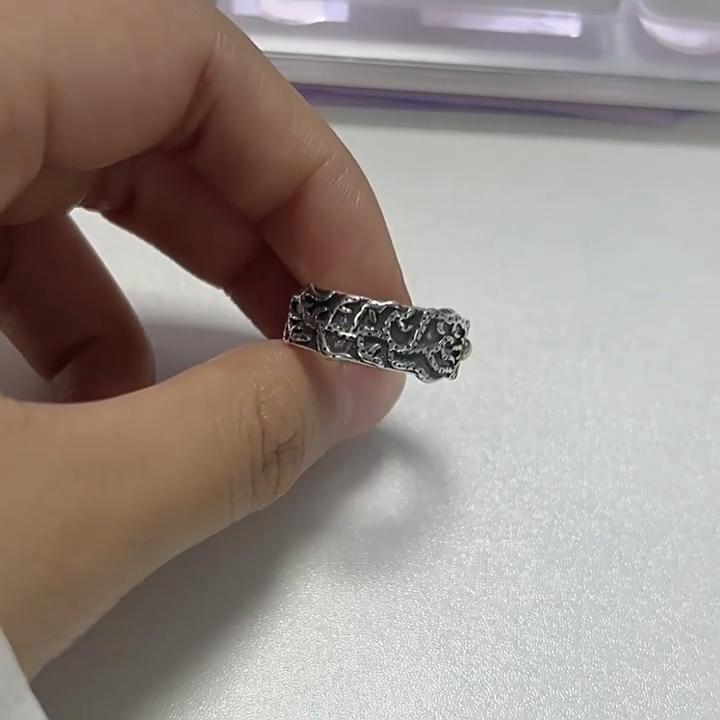 Retro Golden Sun Ring For Men SIlver Color Punk Gothic Trendy Open Ring Handmade Designer Jewelry Unisex Accessories Lovers Gift