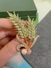 Premium Wheat Ear Brooch Women's Summer Cheongsam Accessories Corsage Metal Jewelry Men's Hat Pendant Decorative Pin