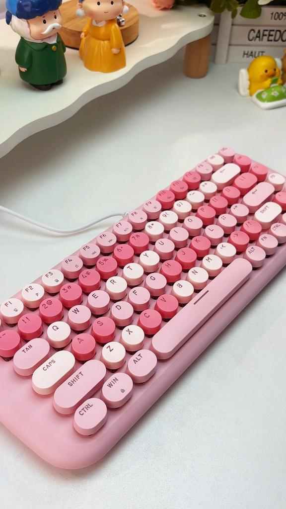 MOFII 84 Keys Glowing Mechanical Keyboard, Mixed Color, Great for Female Office Workers and Gamers