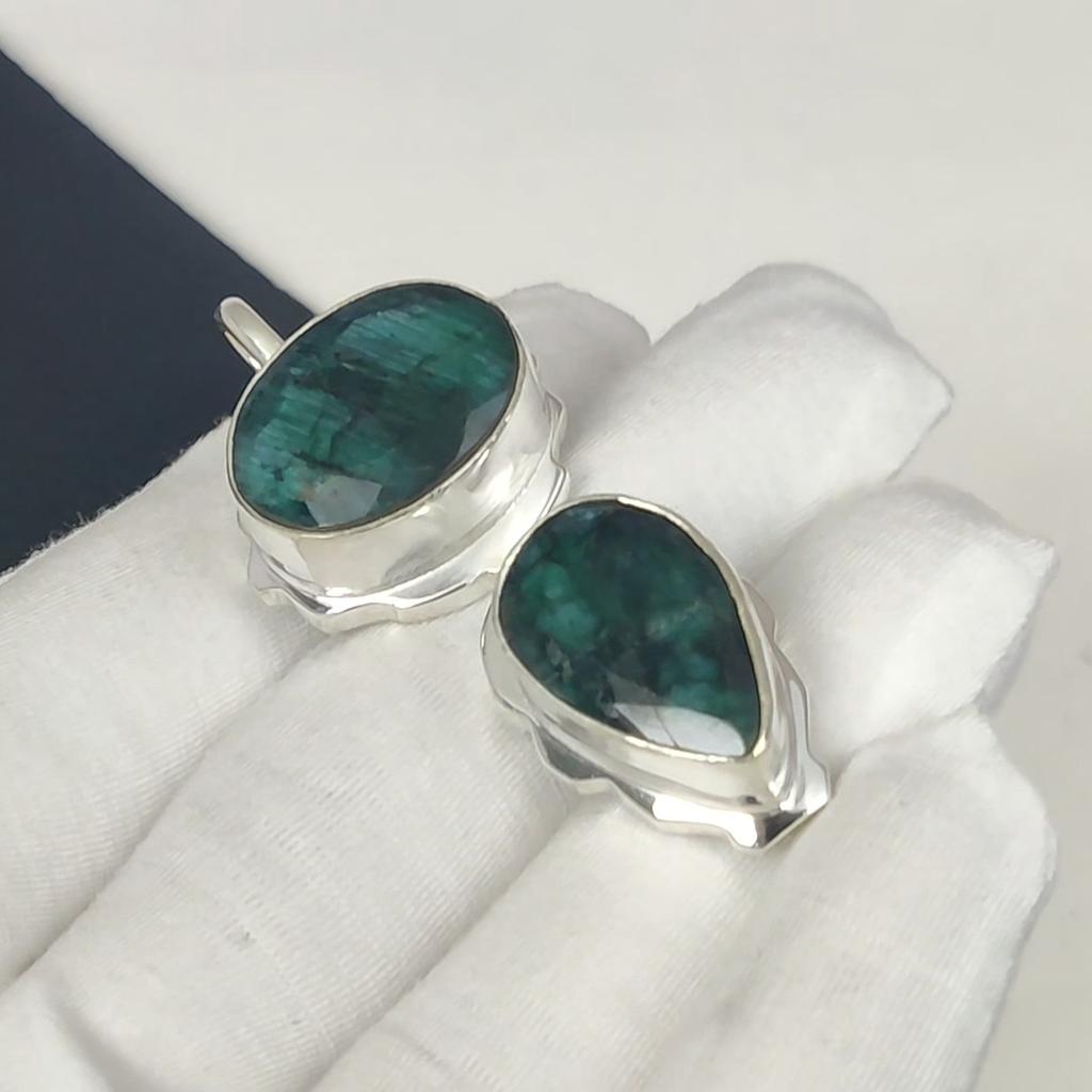 Amazing Emerald Gemstone Silver Pendant in 925 Sterling Silver- Handmade Design, Everyday Wear Jewelry, Unique Pendant Party Wear Gift