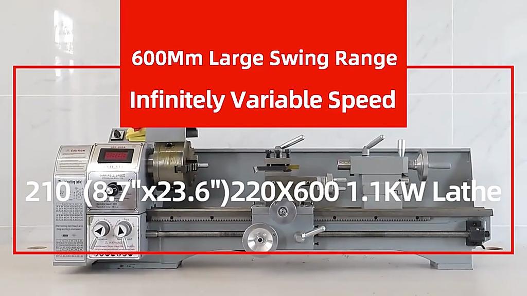 SIHAO Metal Lathe Mini 750W 220V 8.7" Swing Over Bed 29.5" Centers