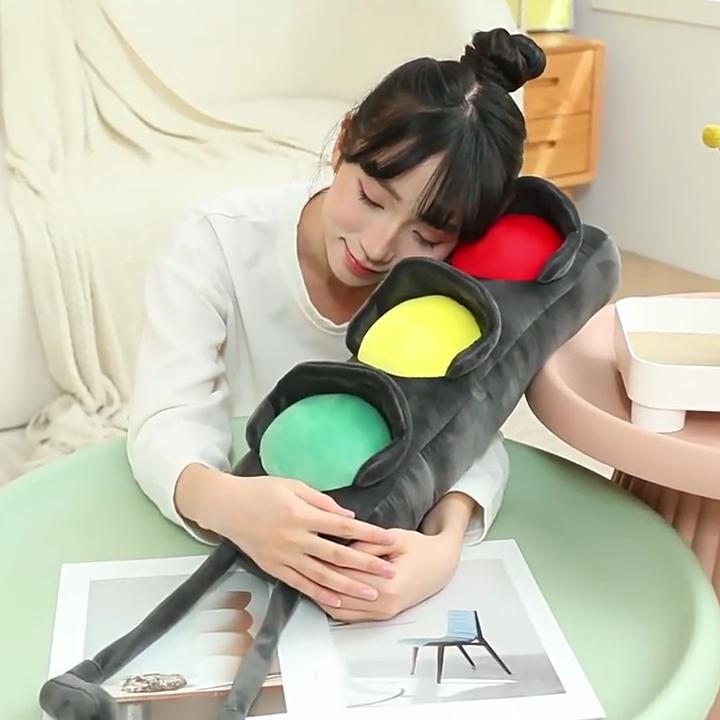 Adorable Cartoon Traffic Light Plush Pillow Soft And Cozy Cushion For Home Decor