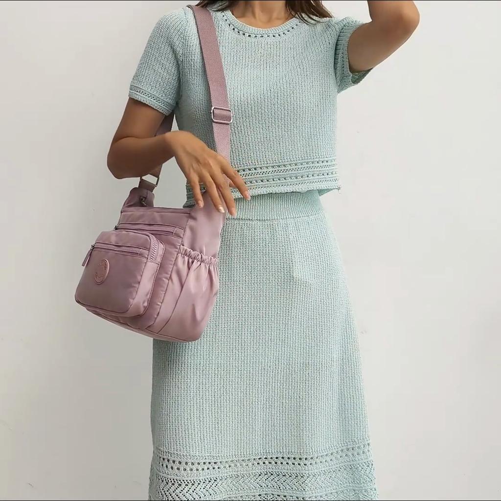 Nylon Women's Bag Multi-Layer Mother's Bag Large Capacity Shoulder Bag Lightweight Water-Repellent Crossbody Bag