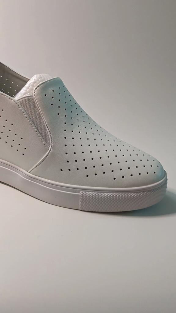100% Genuine Leather Shoes Women Sneakers Woman Height Increasing Shoes Summer Holes Flat Platform White Shoes