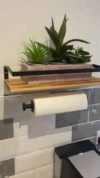 Badezimmer, Küche, Toilettenpapierrollen-Handtuchhalter, einhändig bedienbarer Papierhandtuchhalter, Wandregal mit Dämpfungseffekt für Küchenbefestigung