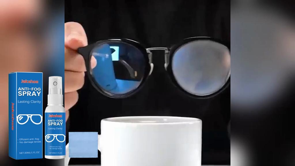 JAKEHOE Anti-Fog Cleaning Spray for Glasses, Anti-Fog Clear Vision Cleaning Lens Maintenance Spray 30ml