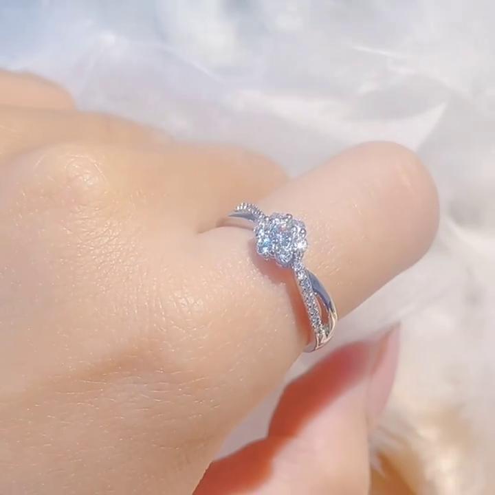 Lindon Classic Copper Alloy Zircon Ring Ladies Jewelry Wedding Promise Party Gift