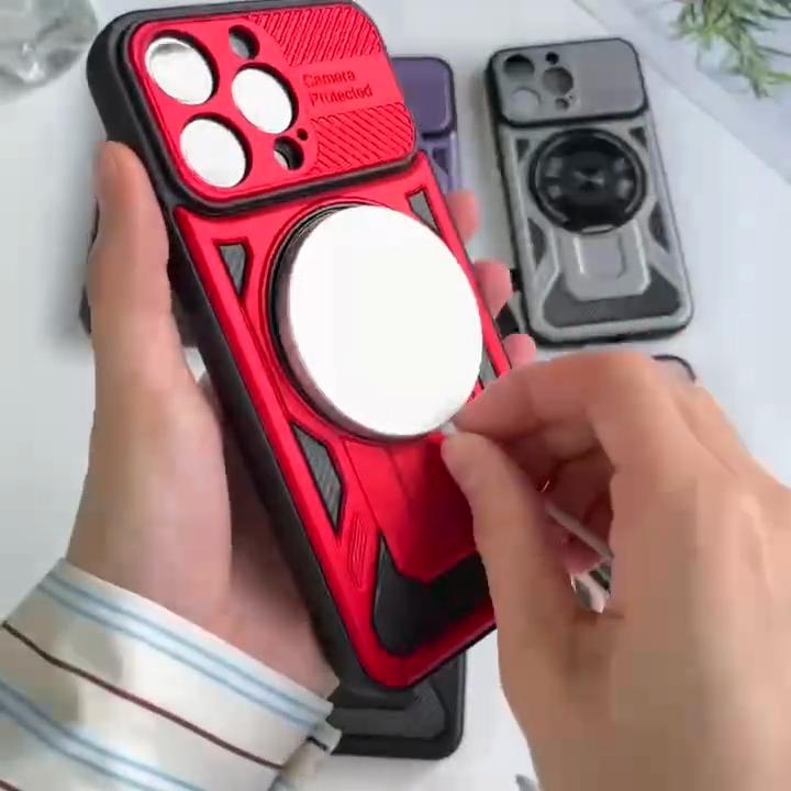 Luxury Shockproof Armor Magnetic Phone Case For Motorola Moto G84 G54 G34 5G G24 Apple iPhone 15 16 Pro OPPO Reno 13 Realme 14 With Metal Ring Cover