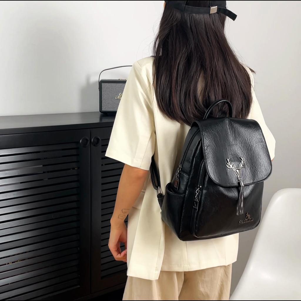 Damen Rucksack Große Kapazität Reise Weicher Leder Rucksack Mutter Tasche