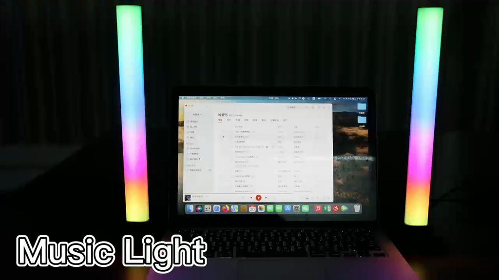 Smart RGB Music Rhythm LED Light Bar with APP Control Sound Pickup Ambient Lamp for Gaming Desk TV Backlight Home Theater Room Decoration