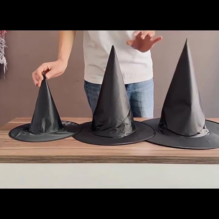 Halloween Witch Hat Kids Adults Halloween Party Cosplay Costume Props Decoration Black Wizard Cap Yard Hanging Witch Hat