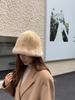 New Style Winter Women Real Mink Fur Bucket Hats Natural Warm Mink Fur Hat Female Outdoor Fashion Genuine Mink Fur Cap
