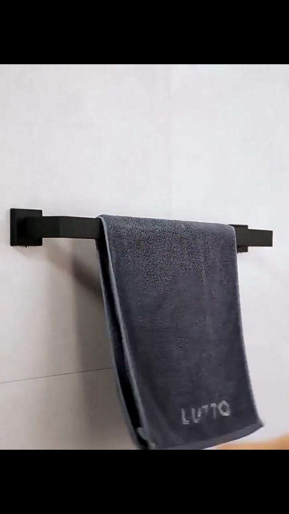 Bathroom Towel Bar Sets Matte Black 4-Piece Bathroom Hardware Set Stainless Steel Bath Accessories Kit. Wall Mounted,23.6 Inch